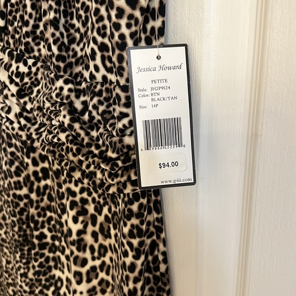 Jessica Howard Leopard Print Dress 14P NWT - Picture 8 of 10